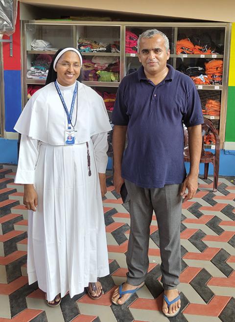 Franciscan Clarist Sr. Mareena Mathew with Norbertine Fr. Jose Chembottikkal, director of Navajeevana (Courtesy of Mareena Mathew)