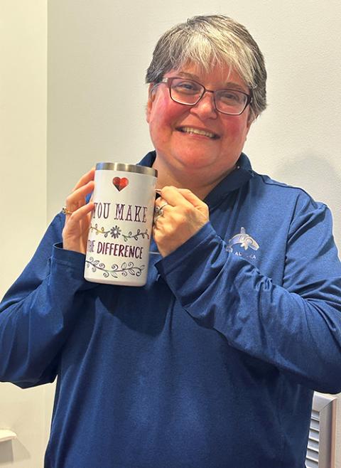 Jennifer Wilson is pictured with the mug she received this past Christmas. (Jennifer Wilson)