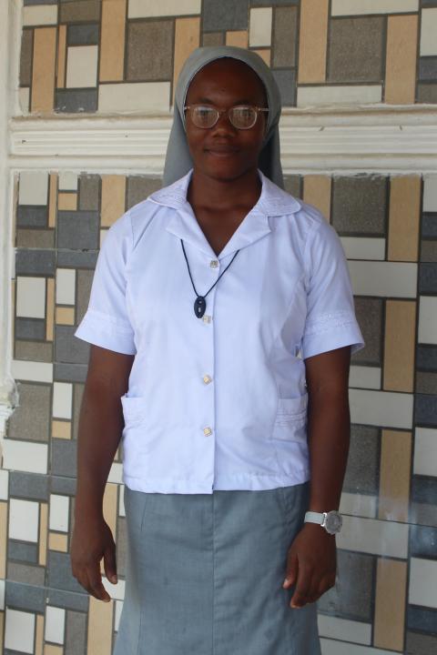 Sr. Janefrances Ihekuna, a nun of the Medical Missionaries of Mary and Administrator for Mary Martin Primary Health Center in Torugbene poses for a photo at the sisters' convent in Torugbene.