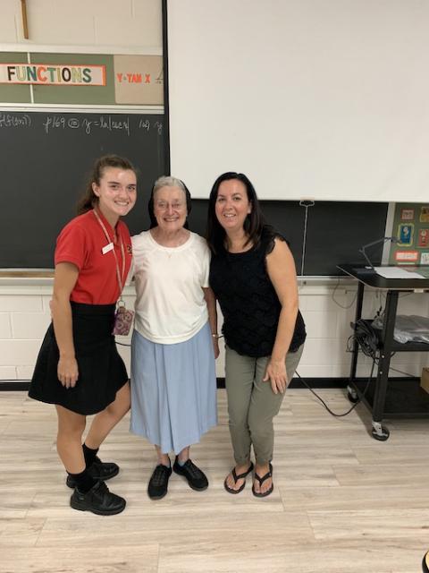 Archbishop Ryan graduates Grace Scanlon, left, and her mother, Kelly Scanlon, right, were both students of Sr. Alice Hess. (Provided photo)