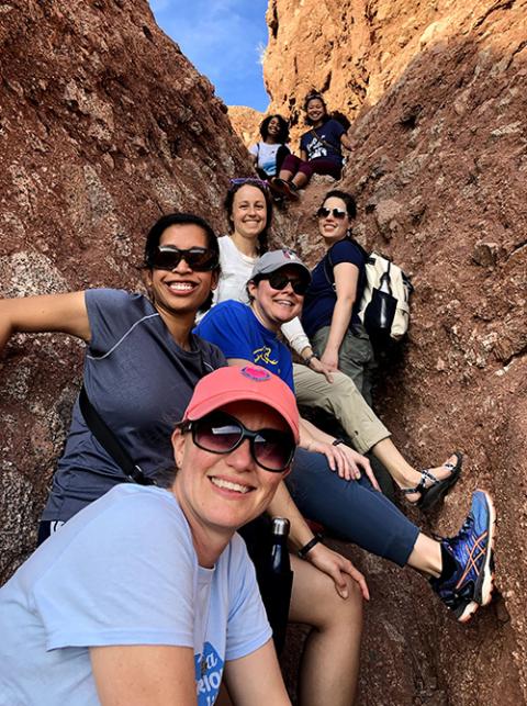 Sisters attending the Giving Voice retreat go rock climbing in Phoenix, Arizona. (Courtesy of Amanda Carrier)