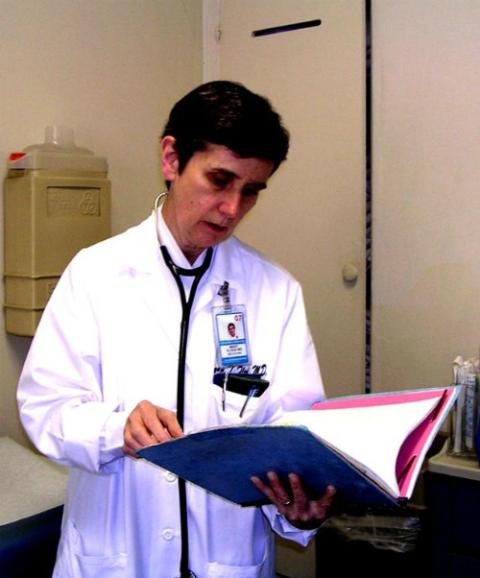 Dominican Sr. Mary Flood in her clinic office in New York City in 2019 (Courtesy of Sr. Mary Flood)