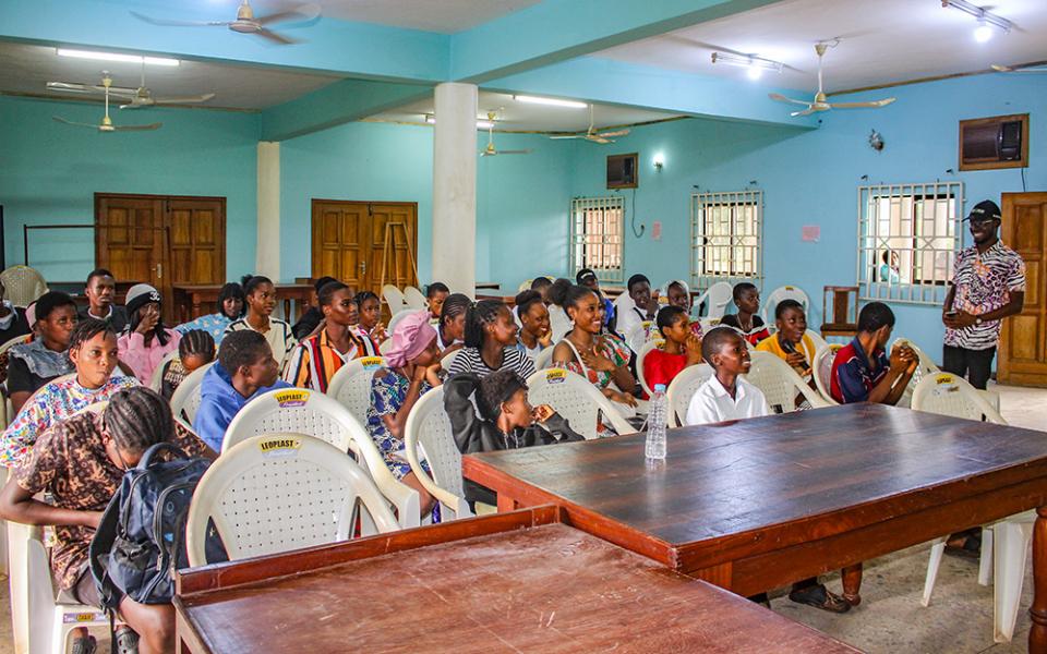 Students of the 3M ICT Hub during their final project presentation in July. The digital training center in Benin City, Nigeria, is run by the Medical Missionaries of Mary. (GSR photo/Valentine Benjamin)