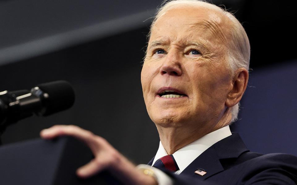 U.S. President Joe Biden delivers remarks on the economy at the Brookings Institution Dec. 10 in Washington. (OSV News/Reuters/Kevin Lamarque)