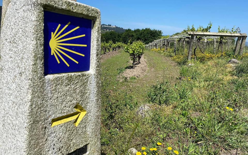 Marker along the road leading to Santiago de Compostela, Spain (Courtesy of Ana González)