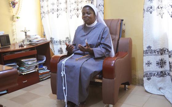 Sr. Cordelia Anikwem, pictured Jan. 22, 2024, is a member of the Tertiary Sisters of St. Francis who works in Wukari in Taraba, Nigeria, and is development officer for the refugee program. Her religious congregation is providing humanitarian aid to Cameroon refugees amid Nigeria's own lingering insecurity and Christian persecution. (OSV News/Valentine Benjamin)