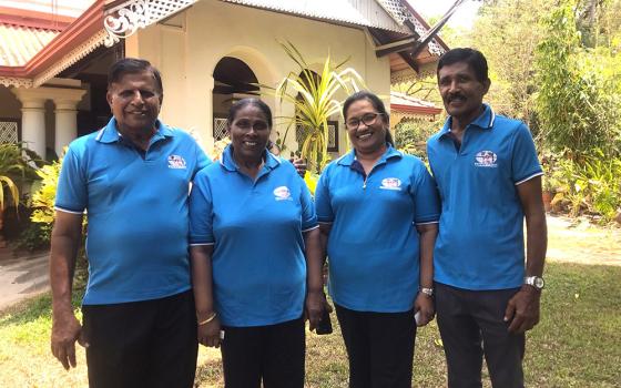  Lay leaders of the Lay Salvatorian association in the Kurunegala region of Sri Lanka are pictured; from left to right are Jerry Seneviratne, president, Ramani Seneviratne, Renuka Damayanthi, national secretary, and Christie Fernando. (Thomas Scaria)
