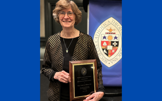 Theologian Sr. Mary Catherine Hilkert, a member of the Dominican Sisters of Peace and professor of Theology at the University of Notre Dame, received the Catholic Theological Society of America's John Courtney Murray Award June 15. 