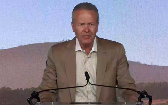 Timothy Busch, cofounder of the Napa Institute, speaks in the July 25 opening remarks during the organization's 14th annual summer conference. (NCR screenshot)