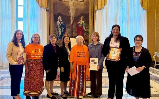 A delegation of women ministries leaders meet with Pope Francis at the Vatican on Sept. 30, 2024. (Courtesy of Pilar Timpane)