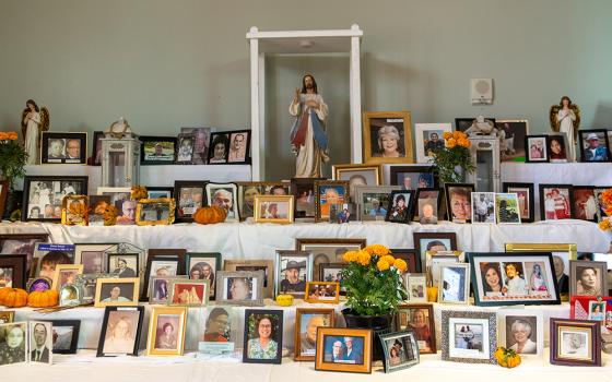 Ahead of the Nov. 1 All Souls Day celebration, St. Ignatius of Loyola Catholic Church in Spring, Texas, set up an altar shrine Oct. 25, 2024, for Dia de los Muertos, or Day of the Day, a Catholic tradition that honors and prays for the souls of loved ones. (OSV News/Texas Catholic Herald/James Ramos)