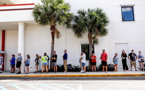 On the final day of early voting ahead of the U.S. presidential election, residents wait in line to cast their ballots at the Pinellas County Supervisor of Elections Office in Largo, Fla., Nov. 4. (OSV News/Reuters/Octavio Jones)