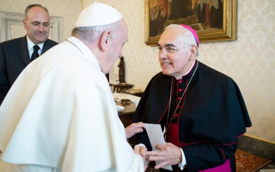 Pope Francis and newly appointed Archbishop of Galveston-Houston Joe S. Vásquez.