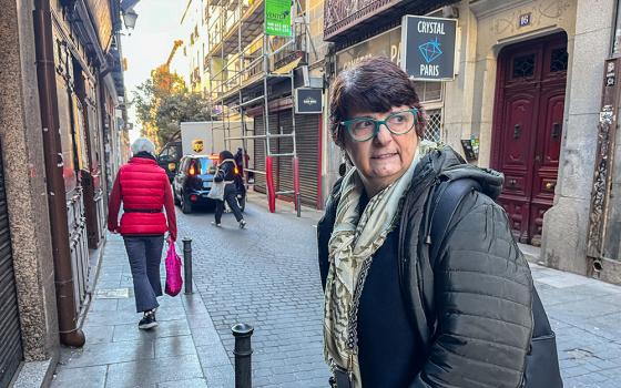 Sr. Pepa Torres, a member of the Apostolic Sisters of the Heart of Jesus, walks around the Lavapiés neighborhood of Madrid. "This neighborhood is a world where many different worlds fit," Pepa said. (Luis Donaldo González)