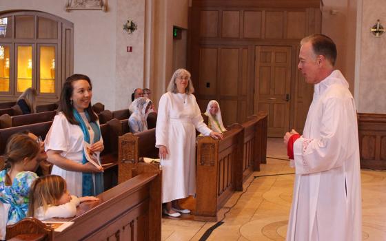 Miriam Marston, a consecrated virgin of the Archdiocese of Portland in Oregon, is consecrated in 2020, by Archbishop Alexander Sample. (Courtesy of Miriam Marston)