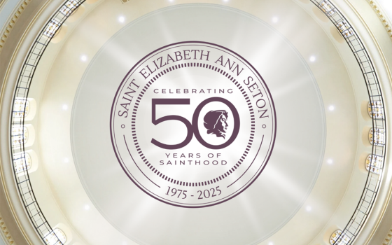 This illustration, provided by the Shrine of St. Elizabeth Ann Seton, announces an upcoming celebration to mark the 50th anniversary of her canonization. (Courtesy of the Shrine of St. Elizabeth Ann Seton)