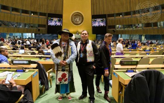 Delegates at the United Nations General Assembly Hall in New York before the April 25 opening of the Permanent Forum on Indigenous Issues (U.N. photo)