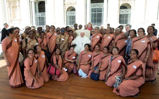 Attendees of the 2020 General Chapter of the Ursuline Sisters of Tildonk met with Pope Francis at a general audience May 18. The chapter had originally been scheduled for October 2020. (Courtesy of Ursuline Sisters of Tildonk)