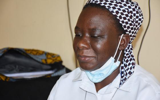 Sr. Beatrice Mwansa of the Daughters of the Redeemer in her office at the Zambia Institute of Mass Communications in Lusaka (Derrick Silimina)