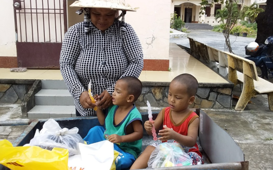 A 41-year-old woman in the Can Tho Diocese is pictured. She feeds her nine children by picking up scraps or bottles. (Mary Nguyen Thi Phuong Lan)