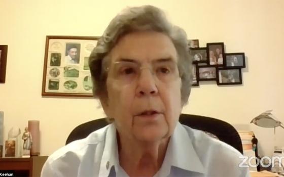 Daughter of Charity Sr. Carol Keehan addresses a World Health Day symposium on health equity April 7. Keehan is former president and CEO of the Catholic Health Association and heads the Vatican COVID-19 Commission task force on health. (GSR screenshot)