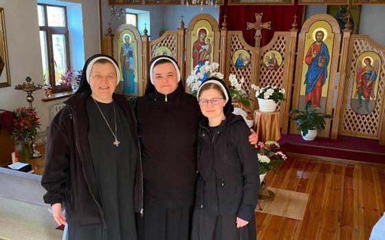 Basilian Sr. Teodora Kopyn, center, with other Sisters of St. Basil the Great from eastern Ukraine (Courtesy of Teodora Kopyn)