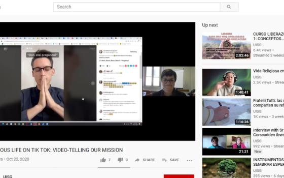 Patrizia Morgante, communications officer for the International Union of Superiors General, hosts an Oct. 21 webinar on religious life and TikTok. The webinar was the first of three exploring different areas of digital discernment. (GSR screenshot)
