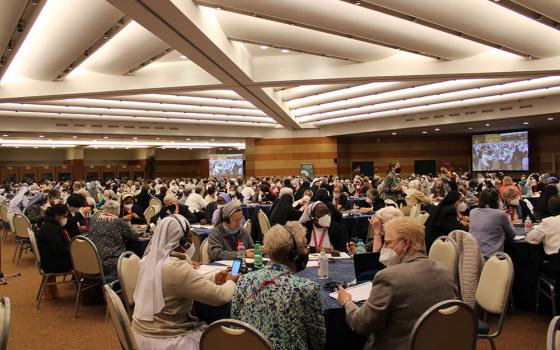 Nearly 520 sisters attended the opening-day session of the International Union of Superiors General's triennial plenary, the organization's first major in-person event since the start of the COVID-19 pandemic.